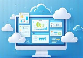 Cloud computing interface showing documents and collaboration icons